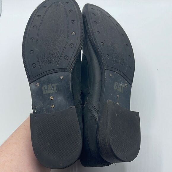 Caterpillar Women's Ankle Booties Double Zip Boots Ruched Leather Black Size 7 - Picture 13 of 16